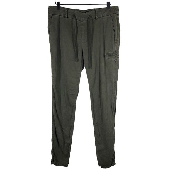 Standard James Perse Womens Lyocell Cargo Utility Pants Drawstring Waist Green 2